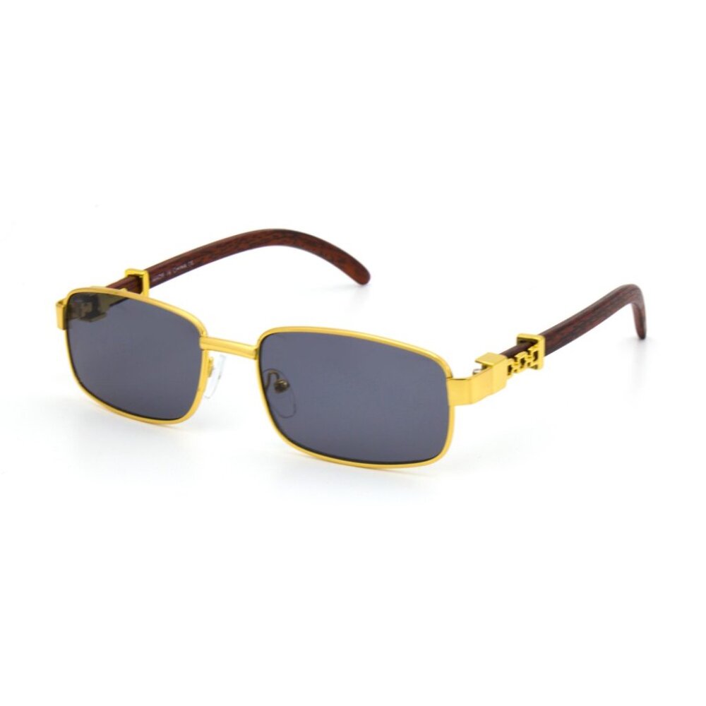 Black Lens Men Sunglasses Square Gold Frame Hip Hop Style Street Wear Quevo New